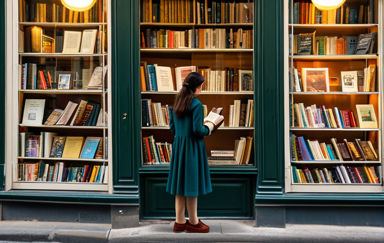 우크라이나 교육 제도 - A Parisian Bookstore**

"A young woman in a modest dress and comfortable shoes browsing books at a q...