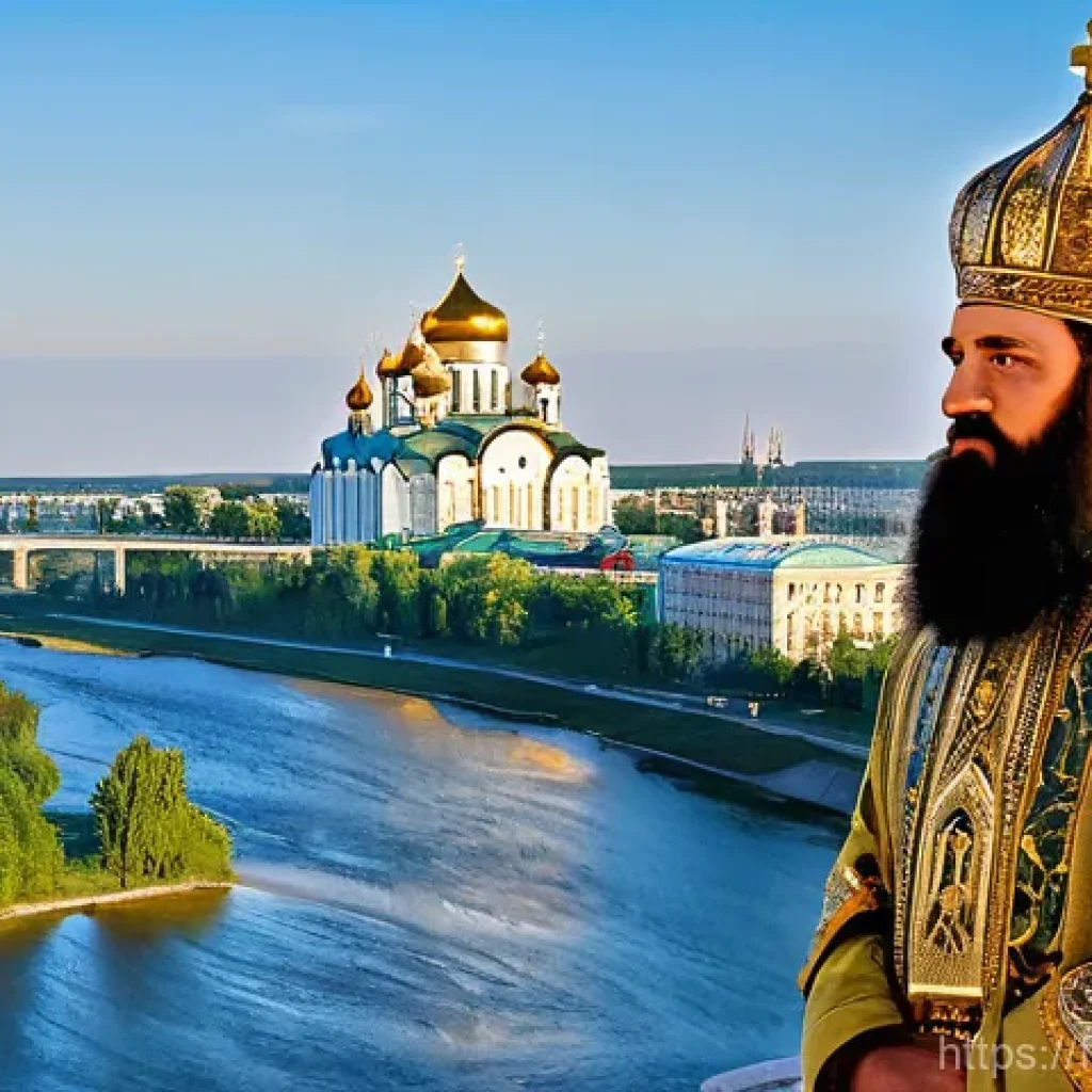 우크라이나 내전의 역사적 배경 - **Prompt 1: Kievan Rus' Grandeur**
"A majestic, wide-angle depiction of Kievan Rus' in its golde...